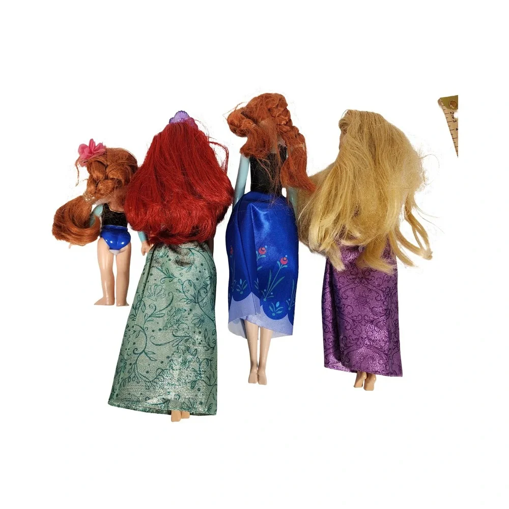 Disney Princess Doll Set Ariel Anna Rapunzel Snow White Inspired Toy Figures lot